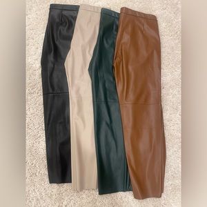 ZARA Faux Leather Hi Rise Leggings 4 COLORS!